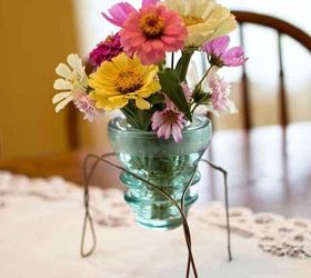glass electrical insulator vase stand tutorial, crafts, how to, repurposing upcycling