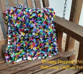 proggy rugging rainbow pillow, crafts, how to, repurposing upcycling