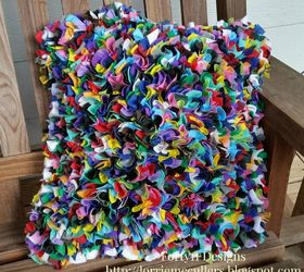 proggy rugging rainbow pillow, crafts, how to, repurposing upcycling