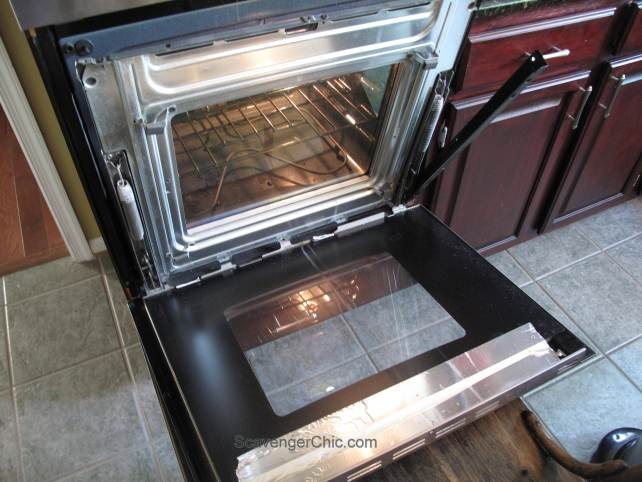 limpiar entre los cristales de la puerta del horno