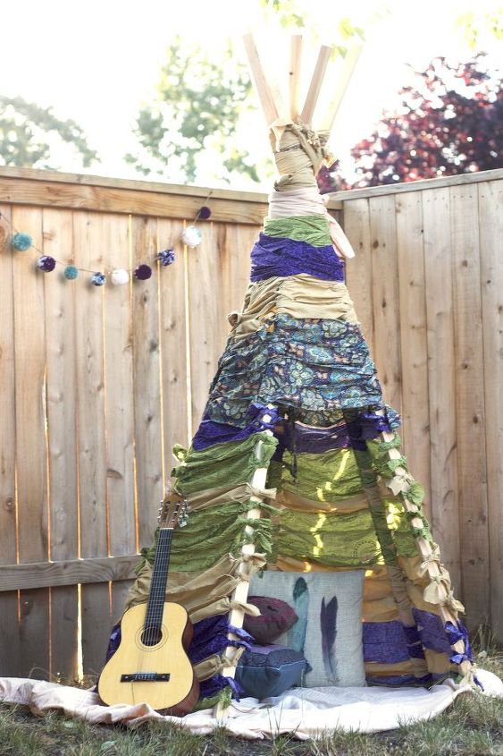 how to make a no sew teepee, how to, outdoor living