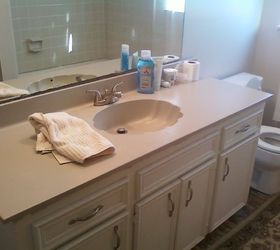 painting an ugly bathroom vanity counter, bathroom ideas, countertops, painting