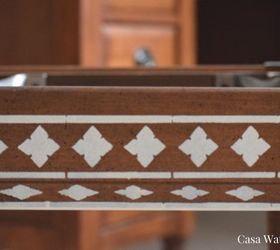 thrift store chair makeover with indian inlay stencils, painted furniture