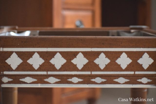 thrift store chair makeover with indian inlay stencils, painted furniture