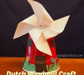 Manualidad de molino de viento holandés para niños