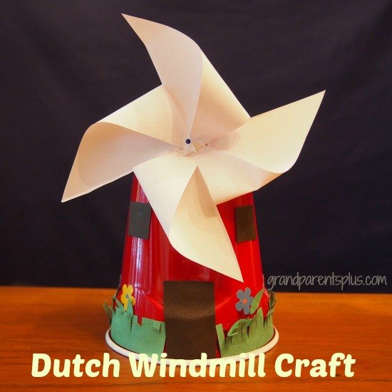 manualidad de molino de viento holandes para ninos