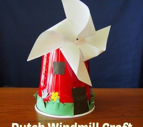dutch windmill craft for kids, crafts, how to, repurposing upcycling
