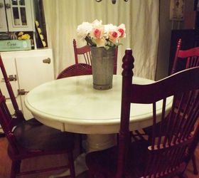 old table chairs makeover, painted furniture, repurposing upcycling
