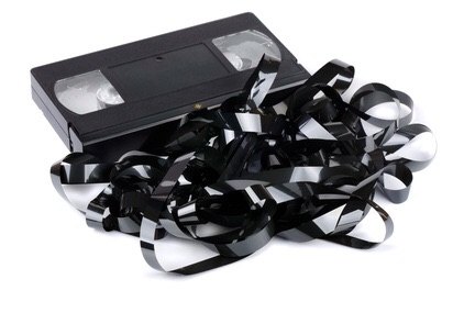 reciclagem de fitas e caixas vhs, fita VHS