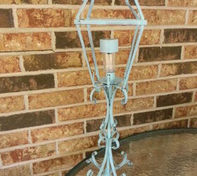 beachy solar makeover for wrought iron candle holder, how to, lighting, outdoor living, repurposing upcycling
