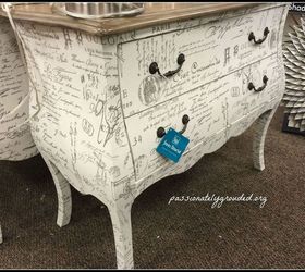 decoupaged side dresser with fabric, chalk paint, decoupage, painted furniture, repurposing upcycling, reupholster