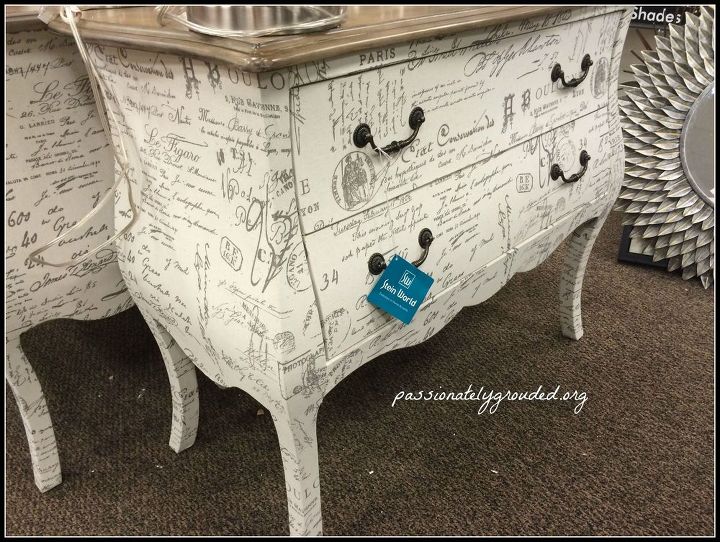 Decoupaged Side Dresser With Fabric Hometalk