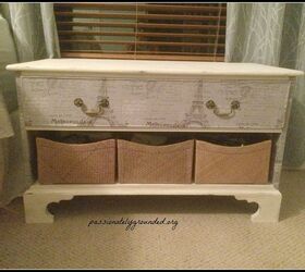 Decoupaged Side Dresser With Fabric Hometalk