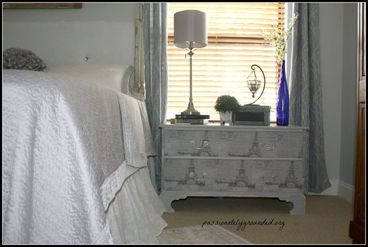 Decoupaged Side Dresser With Fabric Hometalk