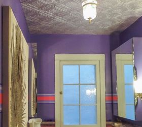 how to cover a popcorn ceiling by installing faux tin, how to, wall decor