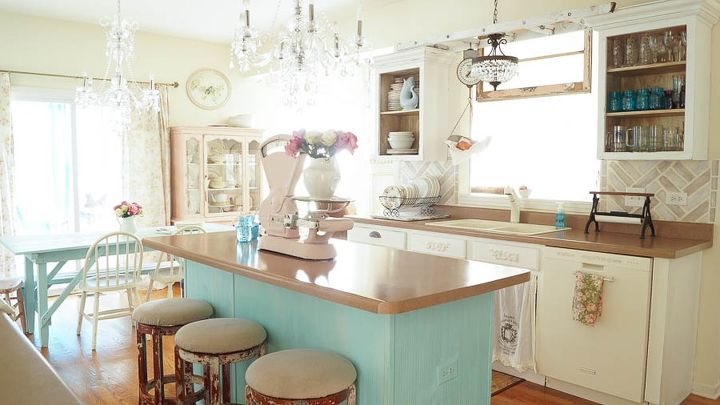 Diy Herringbone Brick Stenciled Kitchen Backsplash Hometalk Diy Herringbone Brick Stenciled Kitchen Backsplash How To Design