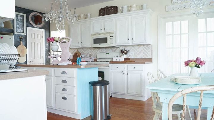 Diy Herringbone Brick Stenciled Kitchen Backsplash Hometalk Diy Herringbone Brick Stenciled Kitchen Backsplash How To Design