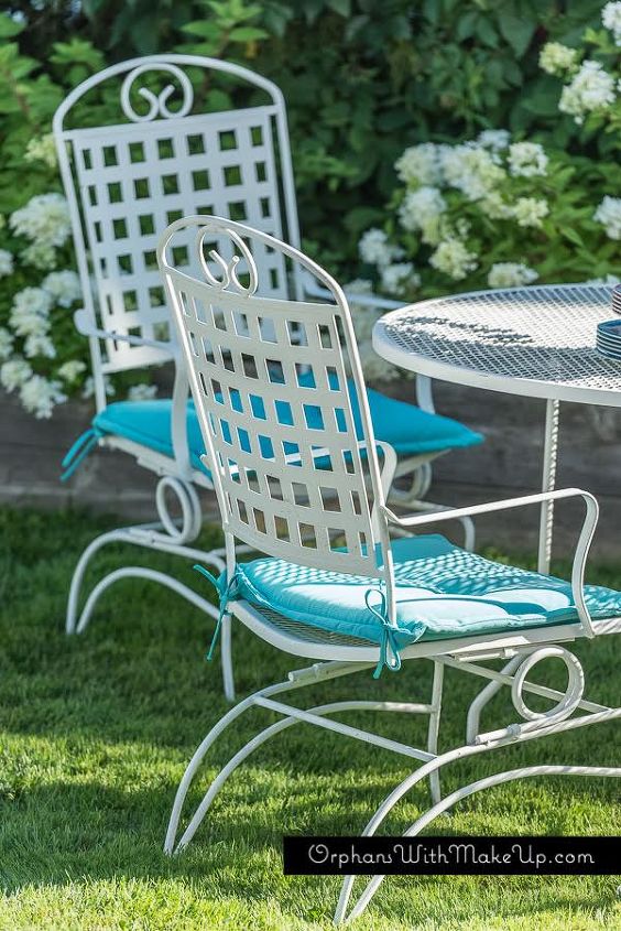 painted outdoor patio set, outdoor furniture, painted furniture