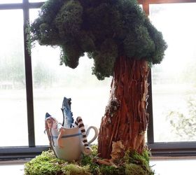 fairy garden tree from a banana stand, crafts, gardening, repurposing upcycling