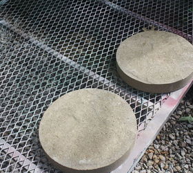 diy concrete molded outdoor stepping stones, concrete masonry, gardening, repurposing upcycling, BLANK CANVAS