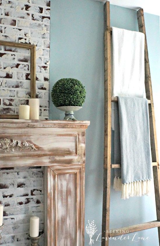 repurposed fence wood to ladder wall decor, fences, repurposing upcycling, rustic furniture, storage ideas, wall decor