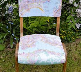 diy personalized map chairs, crafts, decoupage, how to, painted furniture