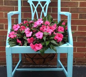 chair planter, container gardening, gardening, repurposing upcycling