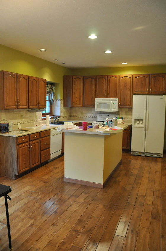oak kitchen makeover, kitchen cabinets, kitchen design, painting