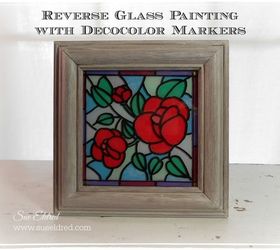reverse glass painting with decocolor markers, crafts, how to