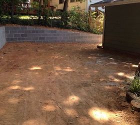 q stopping erosion with sand gravel base with stone or pavers, gardening, landscape, patio, Main proposed patio area
