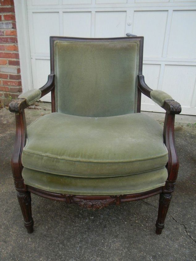 painted and re upholstered armchair, chalk paint, painted furniture, repurposing upcycling