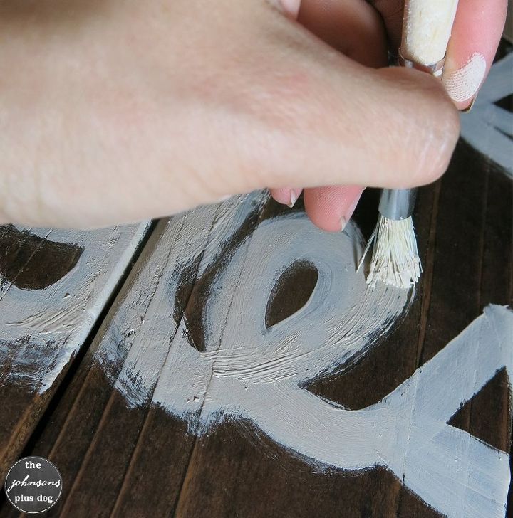 rustic painted wood sign tutorial, diy, how to, woodworking projects