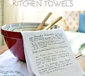 diy handwritten recipe towels, crafts, how to