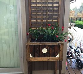 diy raised planter with trellis, container gardening, flowers, gardening
