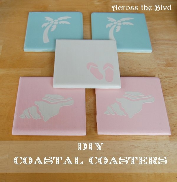 diy chalk painted coastal coasters hometalk