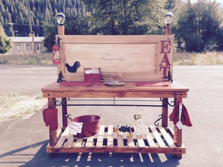 from old door to outdoor buffet, doors, how to, outdoor furniture, repurposing upcycling, woodworking projects