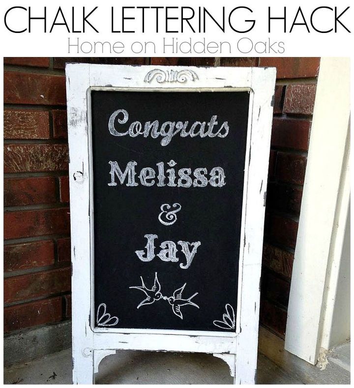 chalk lettering hack, chalkboard paint, crafts