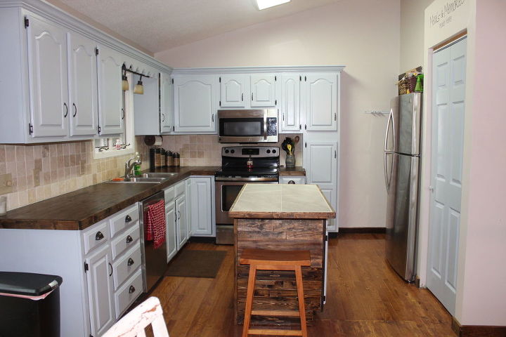 diy budget kitchen reno, countertops, kitchen cabinets, kitchen design