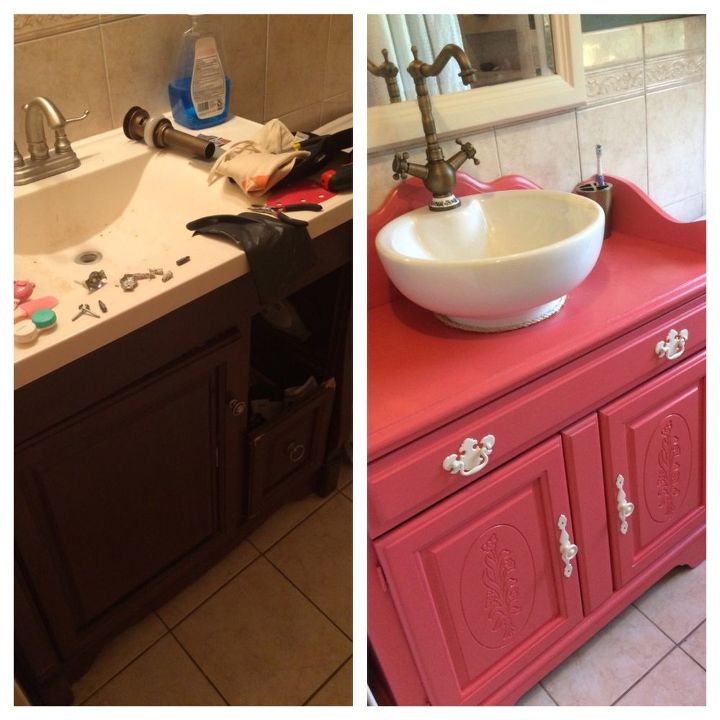 old dry sink turned bathroom vanity
