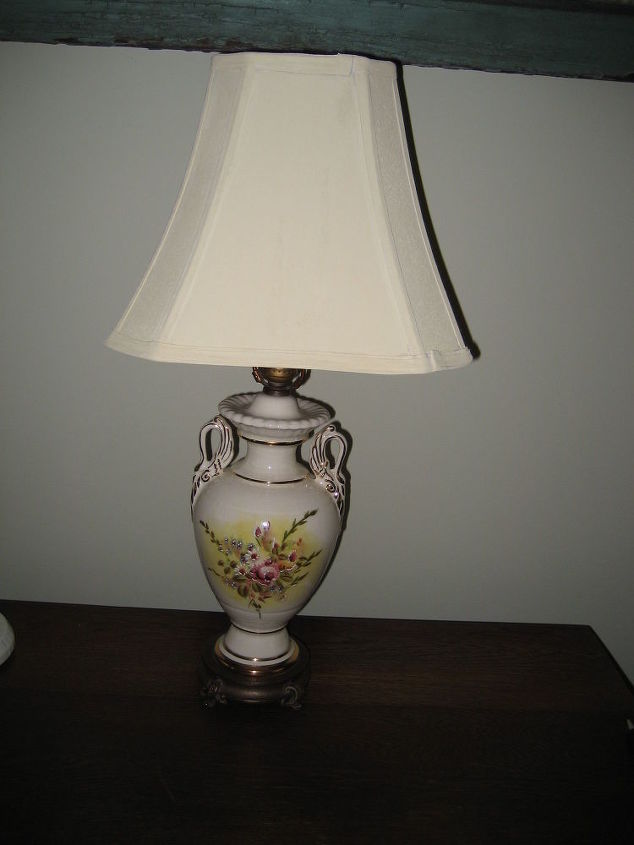 i really messed up a lamp shade with cream color chalk paint