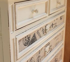 fabric inlaid dresser, painted furniture, repurposing upcycling, reupholster