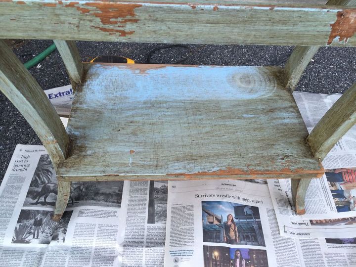 upcycled rustic pine table, painted furniture, repurposing upcycling, rustic furniture, On a mission to remove this blue paint mess