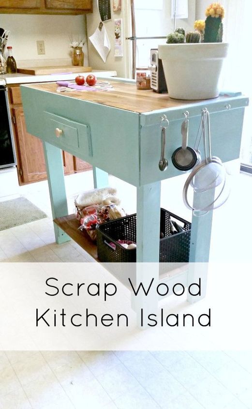diy kitchen island from scrap wood, kitchen design, kitchen island, woodworking projects