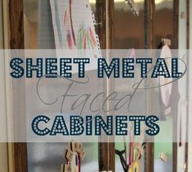 sheet metal faced cabinets, chalkboard paint, kitchen cabinets