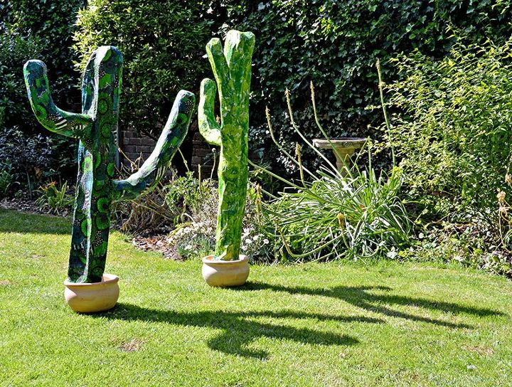 haz cactus gigantes de papel mache para tu casa y jardin