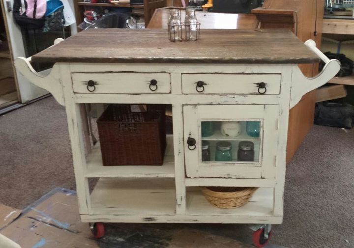 Diy Barnwood Top Rustic Kitchen Island Hometalk