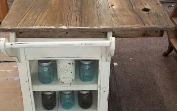 How to Turn a Wooden Washstand Into a Rustic Kitchen Island