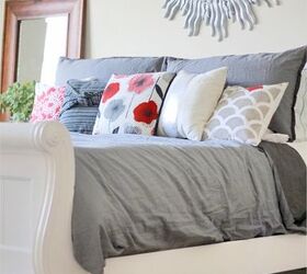an inexpensive bedroom makeover using paint a pillow, bedroom ideas, crafts, how to, reupholster