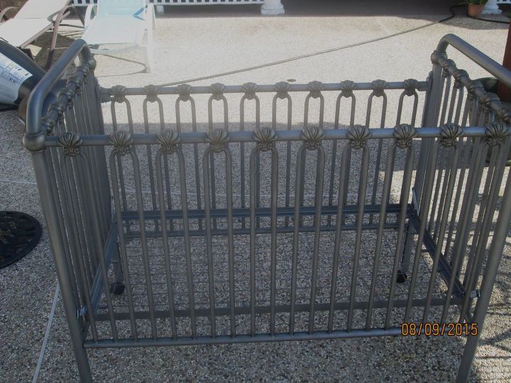 q metal crib identification, painted furniture, repurposing upcycling, My younger daughter calls this bed baby jail
