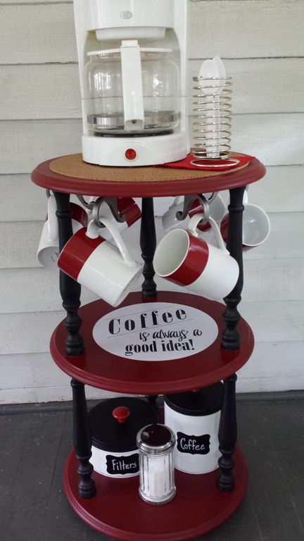 coffee station makeover, chalk paint, decoupage, painted furniture, repurposing upcycling